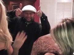 KiloPantyhose presents: Blonde chick gets naked at the party to tease