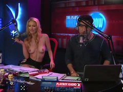 TitsCult presents: Radio hosts have fun with a cute busty blonde