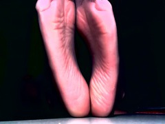 UhEbony presents: Sexy feet tease with sheer toes and wrinkled soles