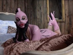 CrocoPost presents: Kinky fetish model latex lucy in pink