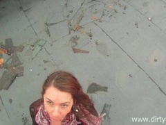KiloLesbians presents: Blowjob on the rooftop from a cute amateur
