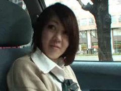 7X3.net presents: Japanese girl playing naughty in the car