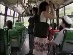TitsCult presents: She strokes him and he fingers her on the bus