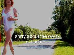 TrannyZoom presents: Tgirl walks along the road in her undies