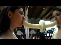 AlphaErotic presents: In pantyhose and sucking on toys