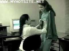 MistTube presents: Lesbians fool around at work