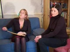 Young girl spanked and caned