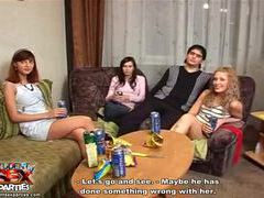 Lingerie Mania presents: Drunken teen servicing guys at party