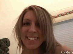 TubeChubby presents: Chick does a slow tease on her webcam