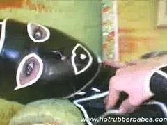Free-FreePorn.com presents: Hot rubber babe in her costume