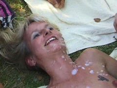 LovelyClips presents: Gangbang and bukkake for the mature